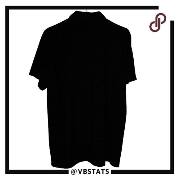 Thoery Men's Claude NB Flame Jersey 3 Short Sleeve Polo Shirt Black Size Large - Picture 3 of 6